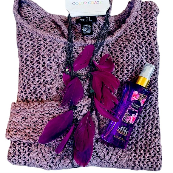 Rue 21 Sweater, Matching Necklace & Spray - Picture 14 of 14